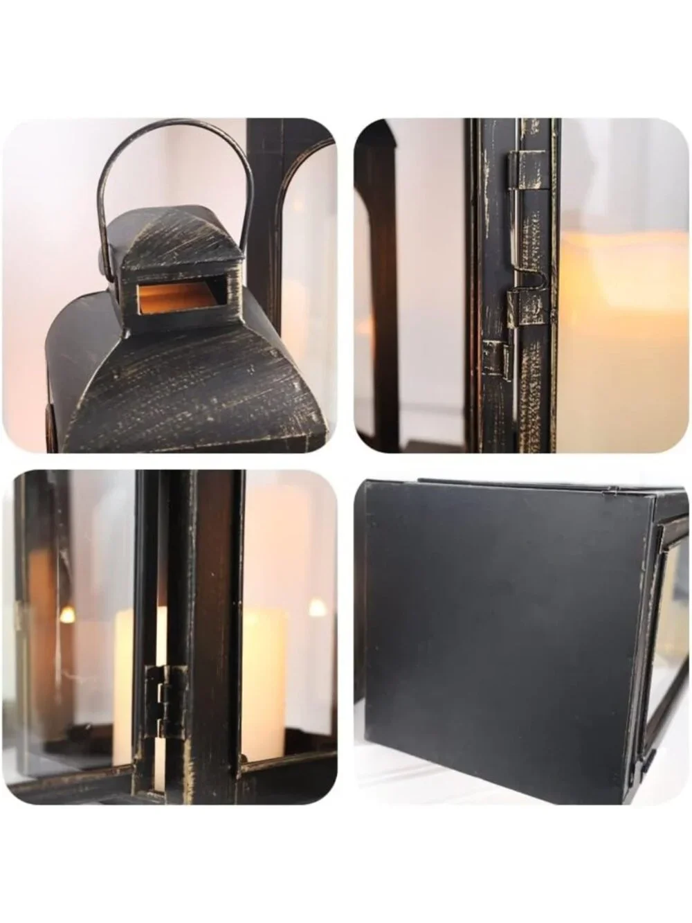 Set of 3 Decorative Metal Lanterns for Indoor & Outdoor Use - 26